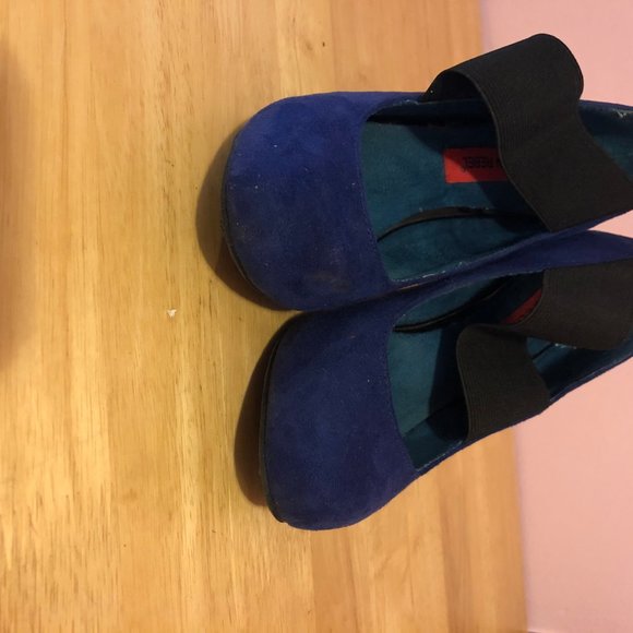 London Rebel blue suede wedge pump size 6 - Picture 5 of 6